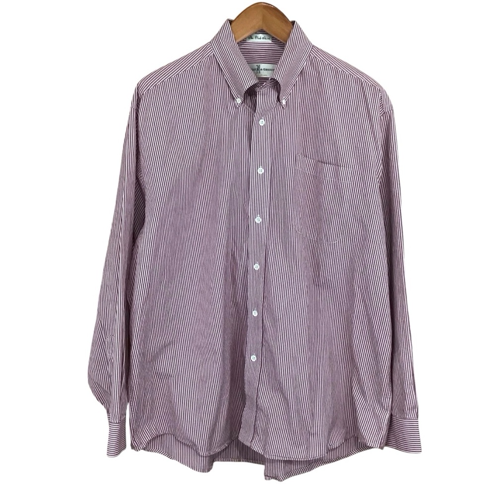 Fairway & Greene The Club Shirt Red White Striped Button Down Shirt L